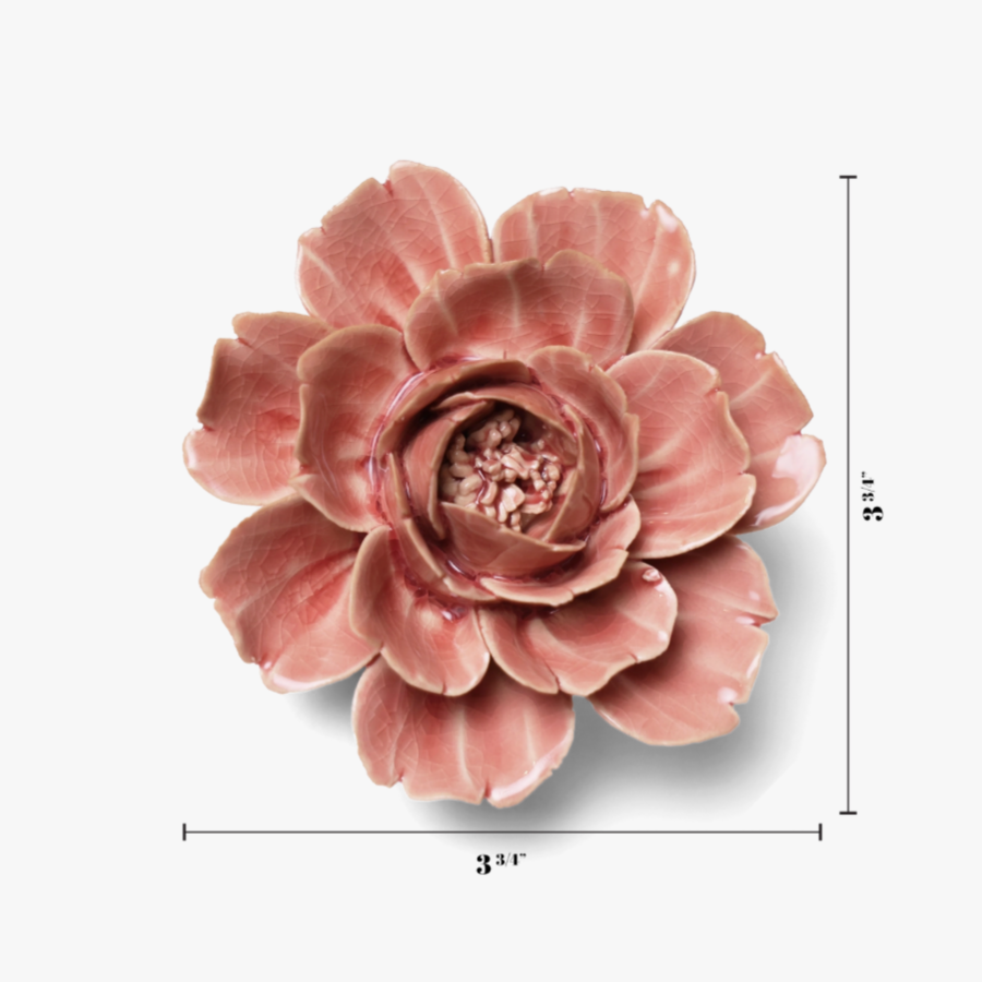 Ceramic Flower Champagne Rose PINK | 3.75"