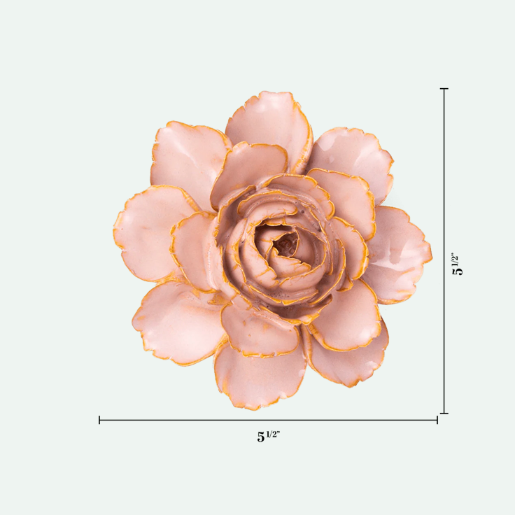 Ceramic Flower Camellia ROSE PINK | 5.5"