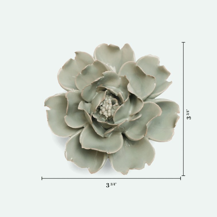 Ceramic Flower Rose | 3.75"